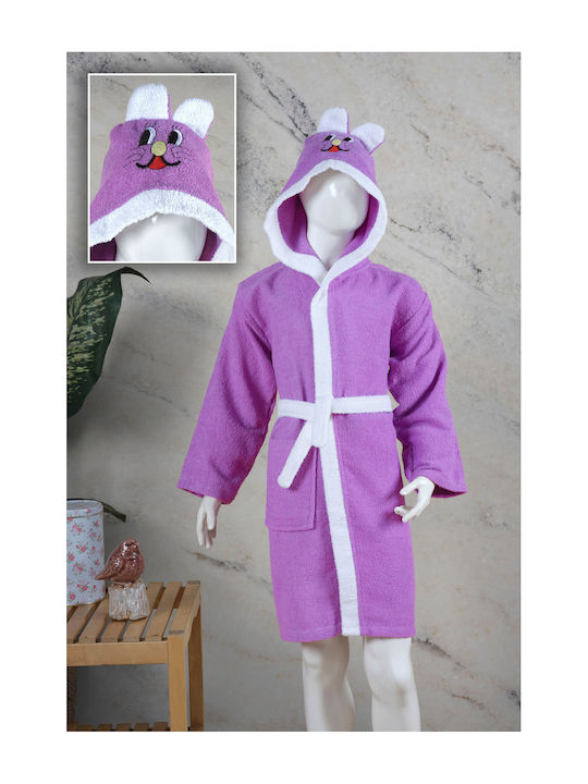 SteweHome Kids Bathrobe Purple Hooded