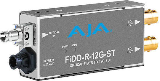 Aja 1-channel Single Mode St Fiber To 12g-sdi Receiver Fido-r-12g-st