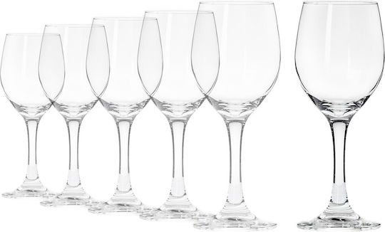 Borgonovo Ducale Set of Water Glasses Goblets Glass White 380ml 6 Pieces
