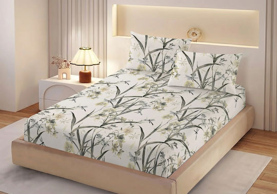 Σετ King Size 3τμχ 180x200+25εκ. με Λάστιχο Μπεζ