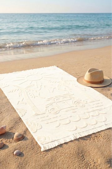 SteweHome Cotton Beige Beach Towel 100x150cm