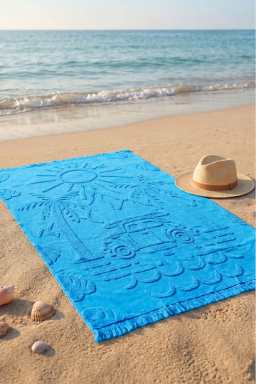 SteweHome Cotton Turquoise Beach Towel 100x150cm