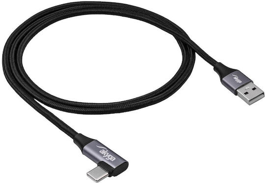 Angled Usb Type C Usb-a Cable 1m Ak-usb-74 60w Braided