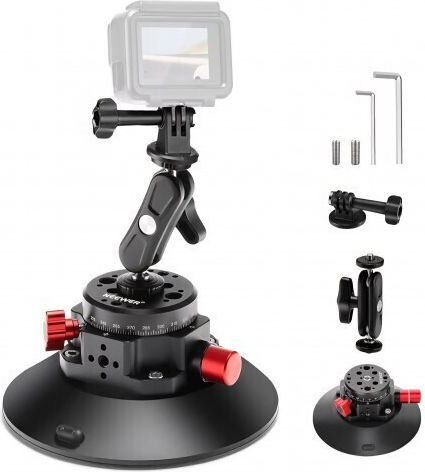 Suport cu Ventuză Neewer N-10 Bază de 6 Inch pentru Cameră Auto Braț Magic cu Cap Bilă Suport Parbriz Compatibil cu Camere de Acțiune Telefoane