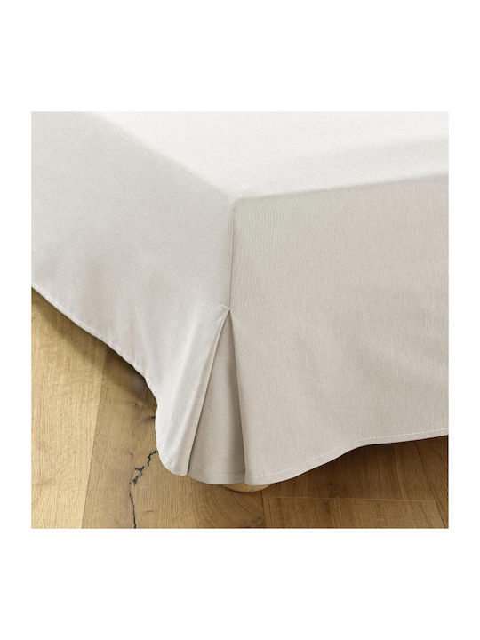 Bett-Volant Beige mit Volant 200x200cm