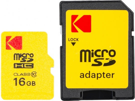 Κάρτα Μνήμης Microsdhc Kodak Extra Performance 16gb Κλάση 10 Προσαρμογέα Ekmsdm16ghc10cj