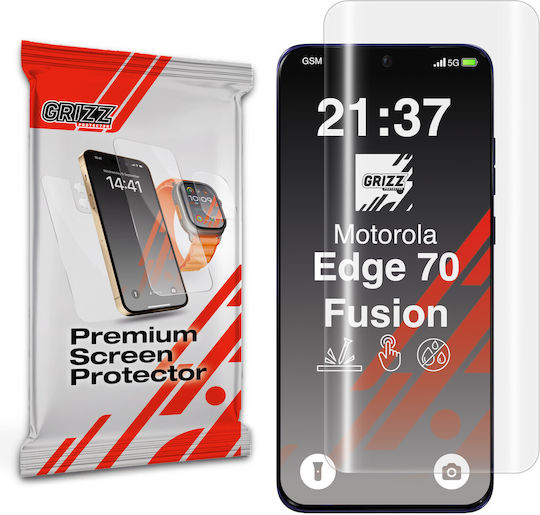 GrizzGlass Hydrogel Displayschutzfolie Kompatibel Motorola Edge 70 Fusion Transparent