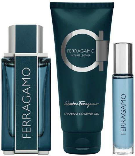 Salvatore Ferragamo Ferragamo Intense Leather Eau De Parfum 100ml + Eau De Parfum 15ml + Gel De Duș 100ml