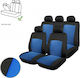 Universal Car Upholstery Seat Covers Full Set Split Rear Seat Zipper Blue
