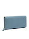 Large Leather Women's Wallet Light Blue