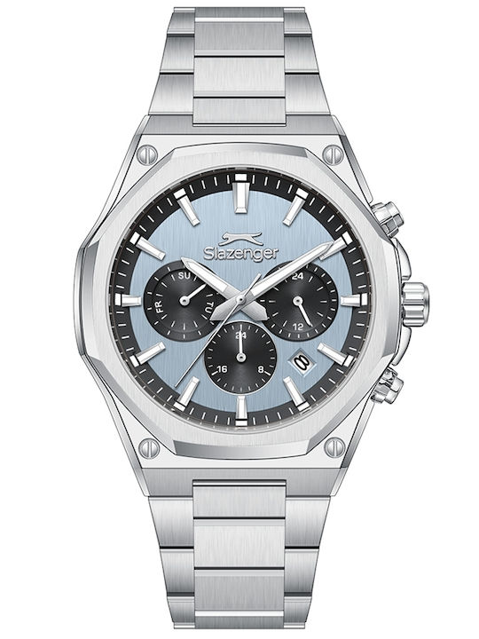 Slazenger Men's Battery Watch with Silver Metal Bracelet