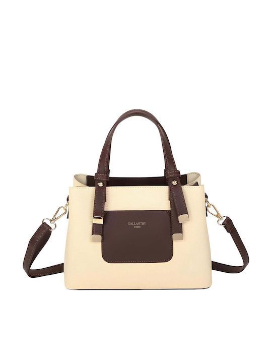 Gallantry City Bag Handbag Women Structured Shape Double Zipped Space Brown Beige