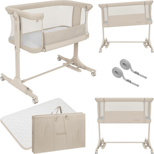 Lionelo Cradle with Mattress Side Opening and Wheels Beige