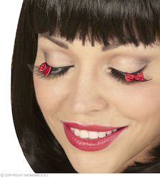 Carnival False Lashes Red Bow