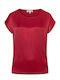 Women's Satin Burgundy Blouse
