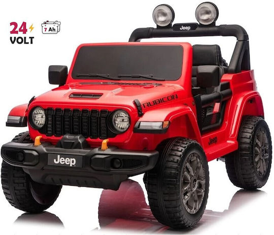 Wrangler Rubicon Două Locuri cu Telecomandă Licențiat 24 Volt Roșu