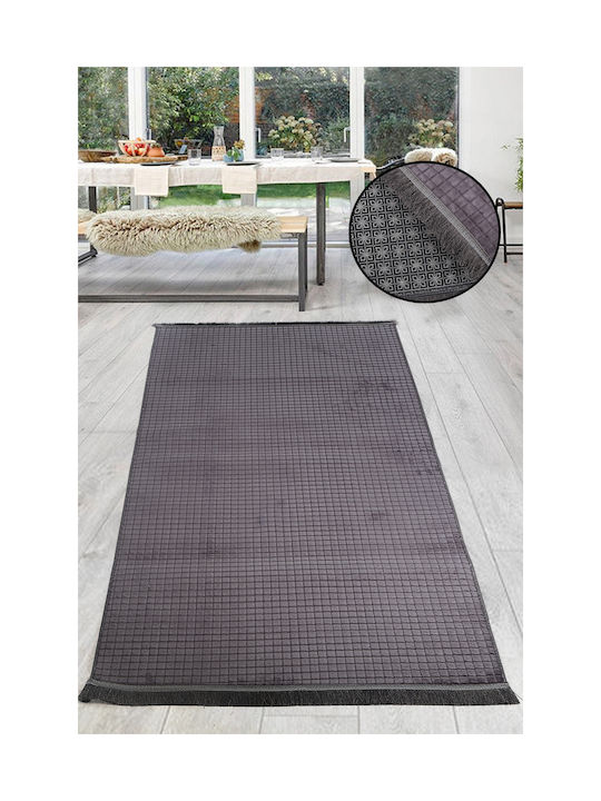 SteweHome Non-Slip Rectangular Gray Rug 100x300cm