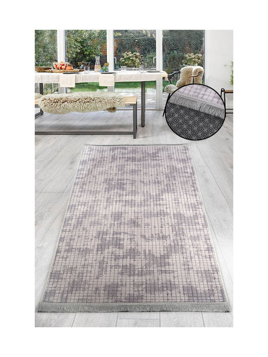 SteweHome Non-Slip Rectangular Gray Rug 100x230cm