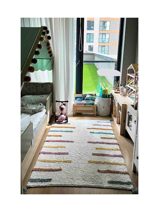 SteweHome Παιδικό Χαλί Βαμβακερό Μπλε 120x180cm Πάχους 100mm