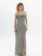 Summer Maxi Dress with Tearing Black/off White