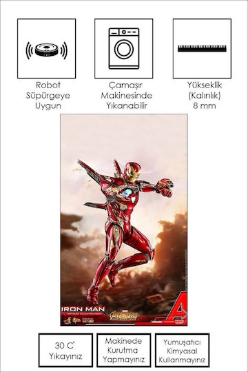SteweHome Παιδικό Χαλί Κόκκινο 80x150cm Πάχους 60mm