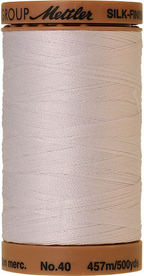 Fir De Cusut 100% Bumbac Mercerizat 40 457 M Con De Quilting Patchwork Broderie Mettler Bumbac Cu Finisaj Mătăsos 40 Albă Culoare