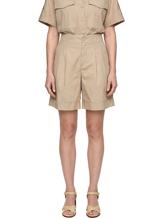 Twenty 29 Women's High Waist Beige Shorts