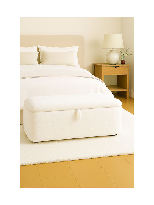 Living Room Stool Bed With Storage Space Upholstered With Green Fabric