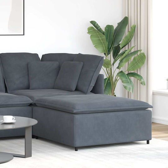 Samt Fußhocker Dunkelgrau 100x100x48cm