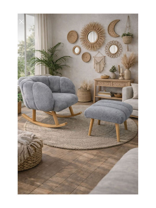 Rocking Armchair Gray 70x70x70cm