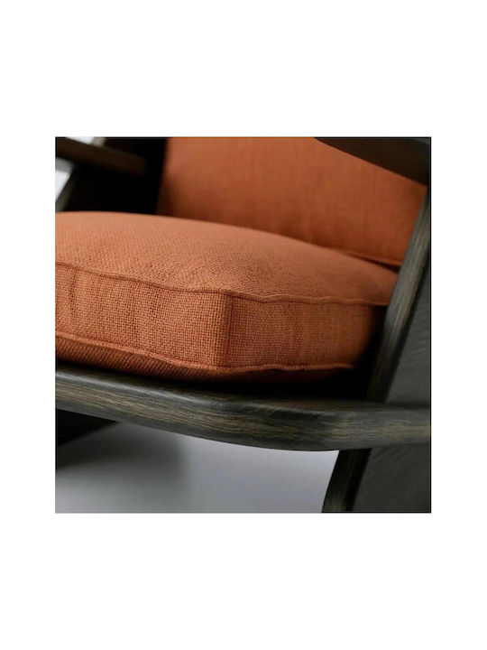 High Back Armchair Orange 65x55x55cm