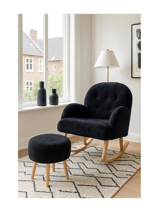 SteweHome Schaukelnder Schwarzer Sessel 65x65x60cm