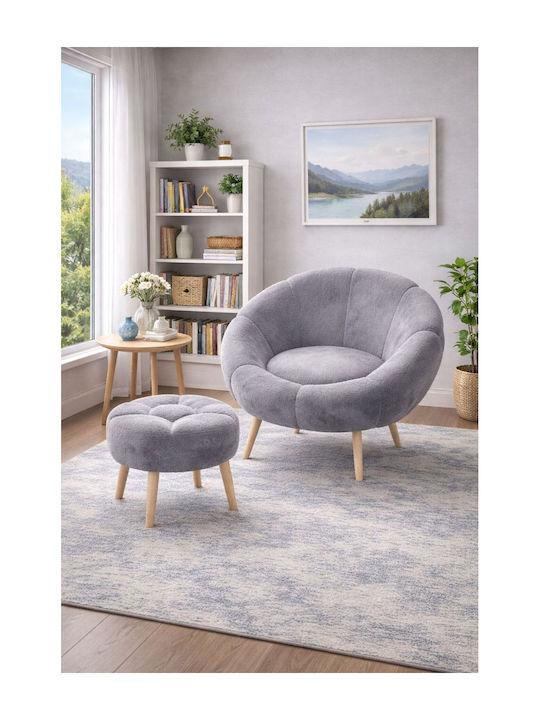 Fotoliu Cu Spătar Înalt Gri 75x75x75cm