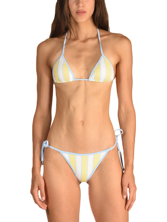 MC2 Set Bikini Εκρου- Κιτρινο- Σιελ
