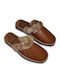 Winter Women's Slippers with Brown Fur