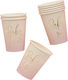 Pink Ombre Paper Glasses Baby Girl 8 Pieces
