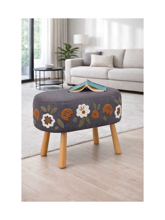 Living Room Stools Upholstered with Gray Fabric 40x60x60cm