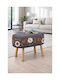 Living Room Stools Upholstered with Gray Fabric 40x60x60cm