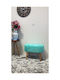 Living Room Wooden Turquoise Stool 60x40x40cm
