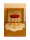 Wooden Red Footstool 35x35x35cm
