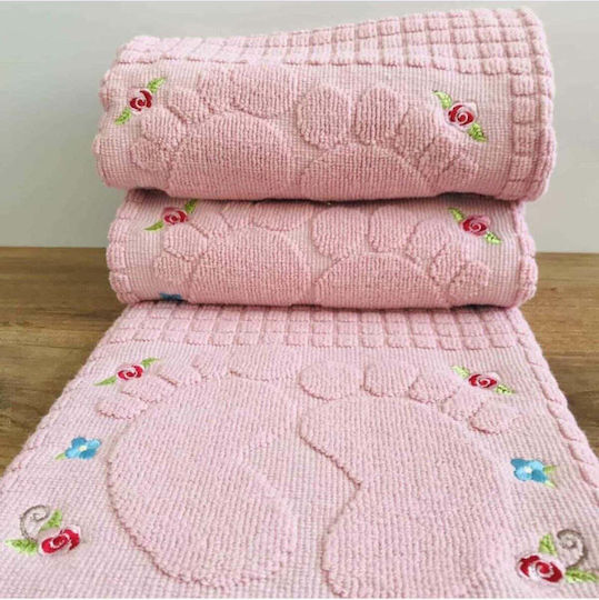 SteweHome Set Cotton Bath Mats STE-024619-P24619 White 50x70cm 3 Pieces