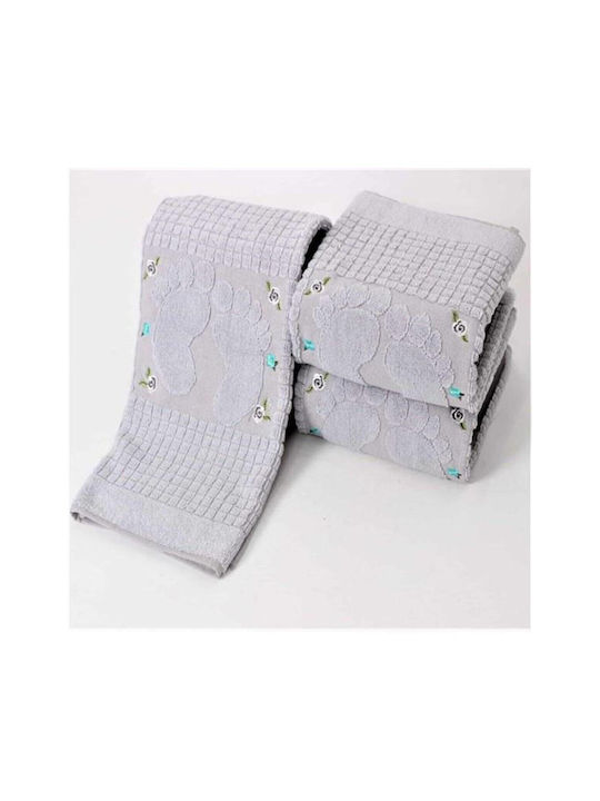 SteweHome Set of Cotton Bath Mats STE-024697-V51014 Gray 50x70cm 3 Pieces
