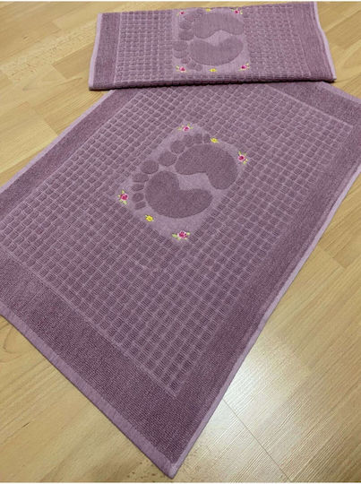 SteweHome Set Cotton Bath Mats STE-024698-V51023 Purple 50x70cm 2 Pieces