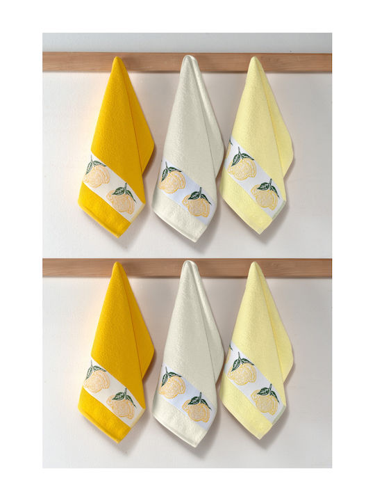 SteweHome Kitchen Towel Made of 100% Cotton in Yellow Colour 30x50cm 6 Pieces