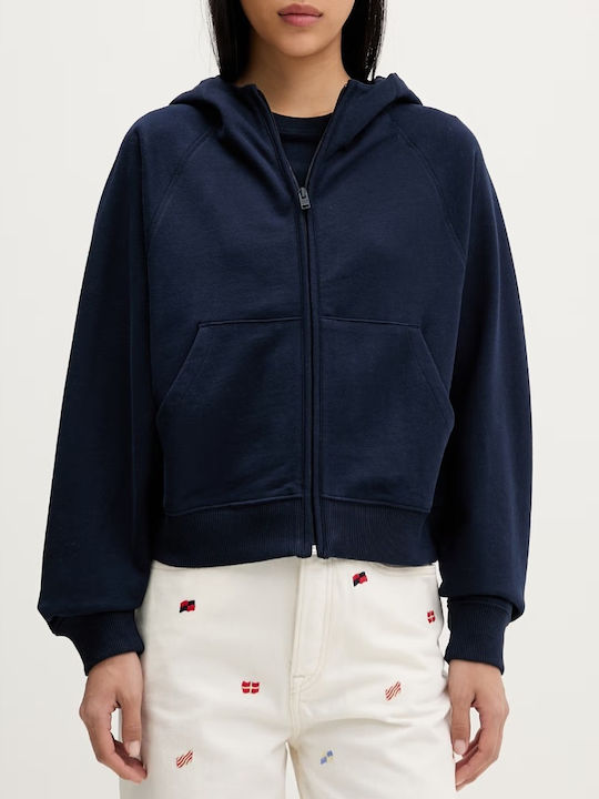 Women's Hoodie Sweatshirt Cardigan with Hood Dark Night Navy