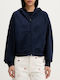 Women's Hoodie Sweatshirt Cardigan with Hood Dark Night Navy