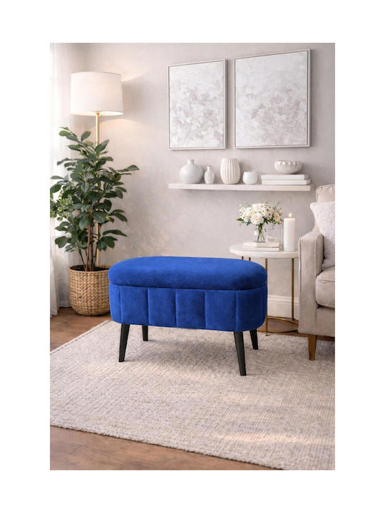 Living Room Stool With Storage Space Wooden Blue 40x60x39cm