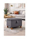 Living Room Stool With Storage Space Wooden Natural 38x59x58cm
