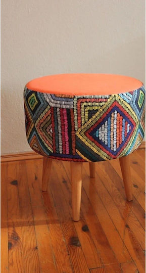 Hocker Für Das Wohnzimmer Hölzernes Orange