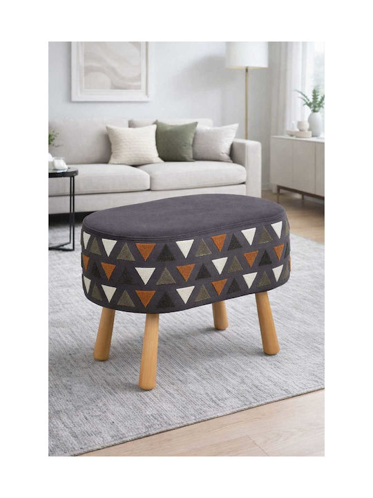 Living Room Stool Upholstered with Gray Fabric 40x60x60cm